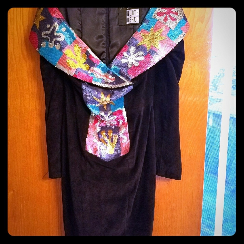 Michael Hoban black suede dress